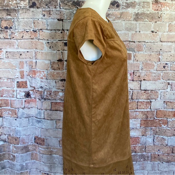 Xhilaration MIDI Smock Dress Brown Short Sleeve Casual Sz M - Picture 9 of 13